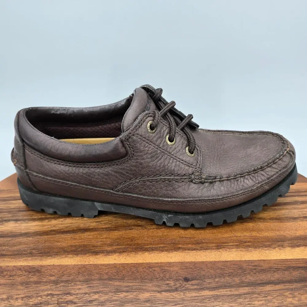 Sperry Boat Shoes Men's 8 M Brown Leather 3-Eye Lug Deck Outdoor Moccasin Low